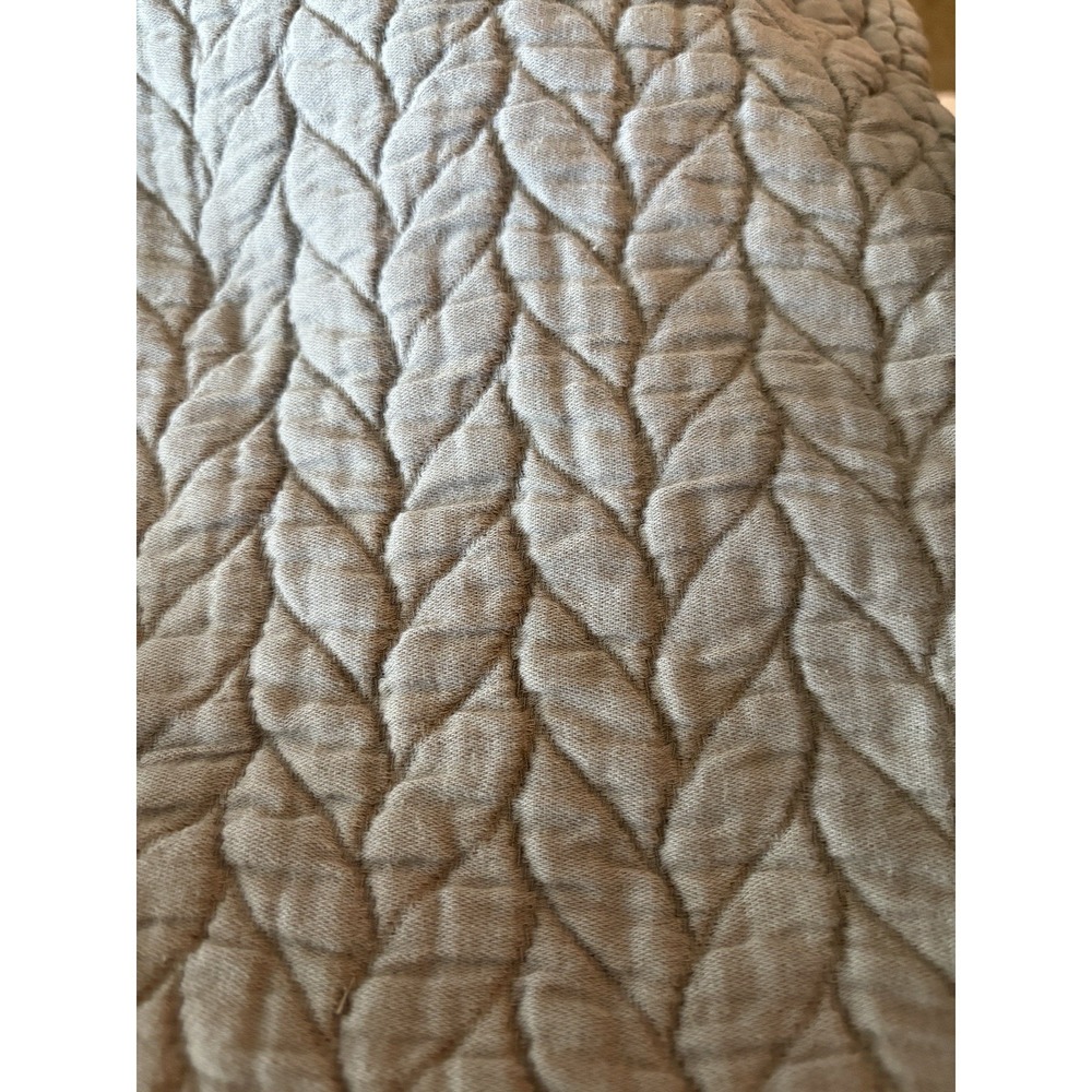 WEST ELM gray‎  GEOMETRIC QUILTED cotton PAIR EURO PILLOW SHAMS 24 X 24 - Picture 2 of 5